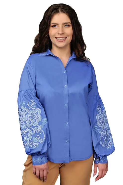 Women's embroidered Ukrainian blouse with buttons