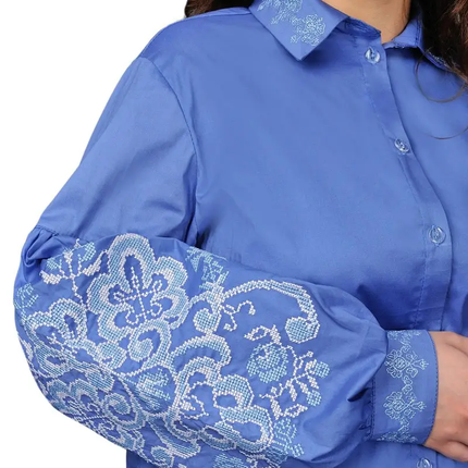 Women's embroidered Ukrainian blouse with buttons