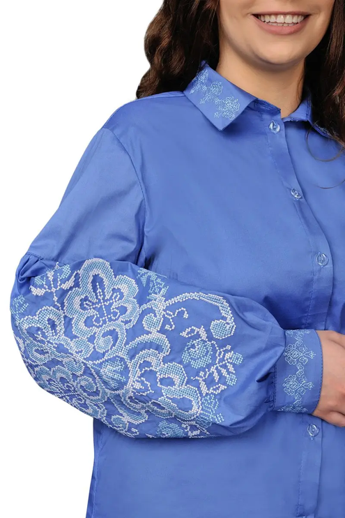 Women's embroidered Ukrainian blouse with buttons