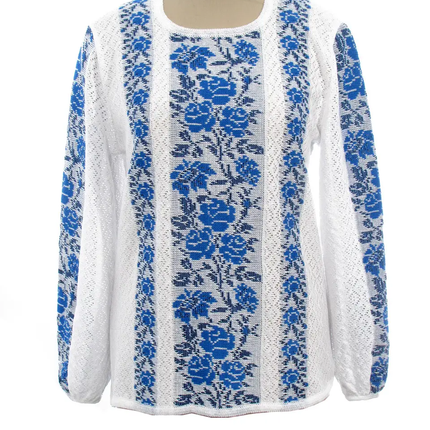 Women's embroidered blouse crocheted Troyanda