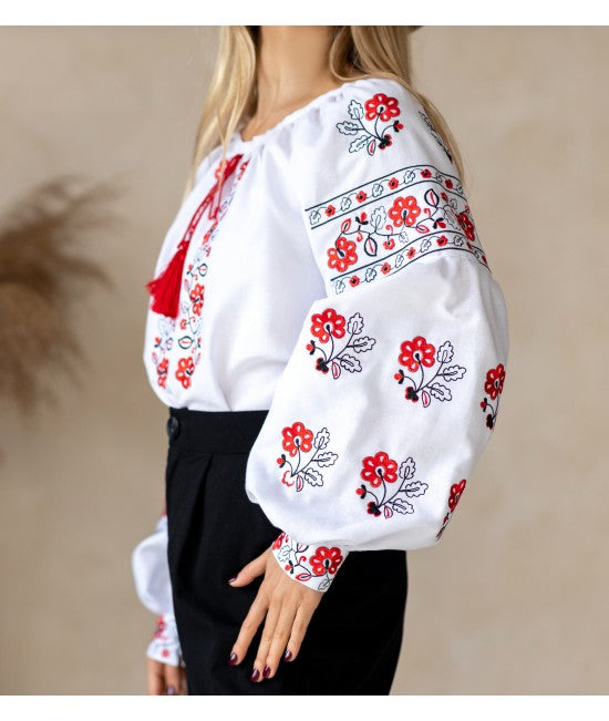 Women's embroidered blouse with flowers