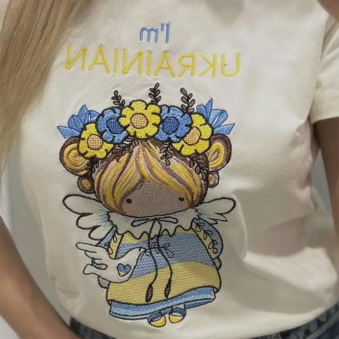 Women's embroidered patriotic t-shirt I'm Ukrainian