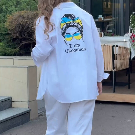 Women's shirt with embroidery I am Ukrainian