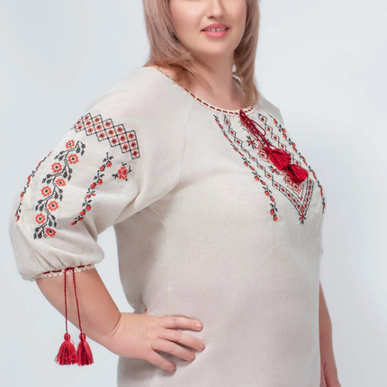 Women's vyshyvanka blouse made from natural flax