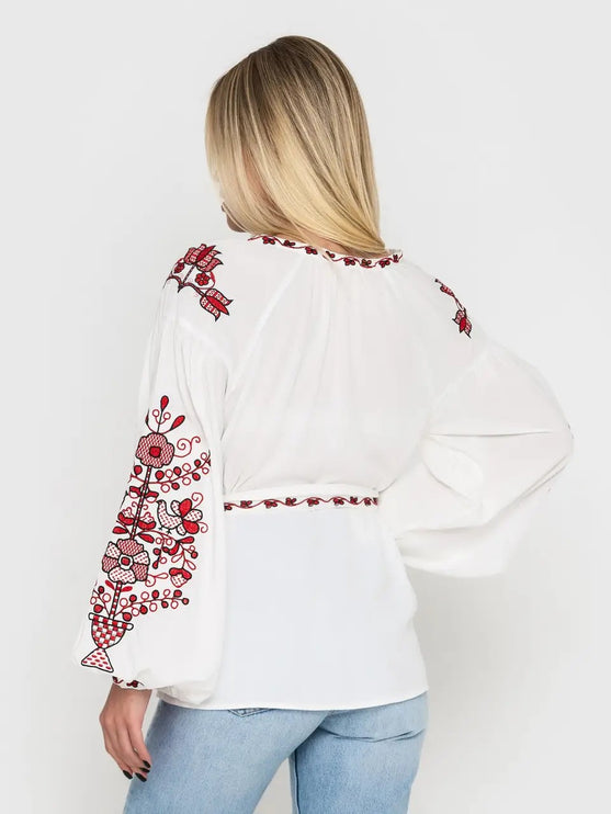 Women's vyshyvanka blouse with a floral pattern