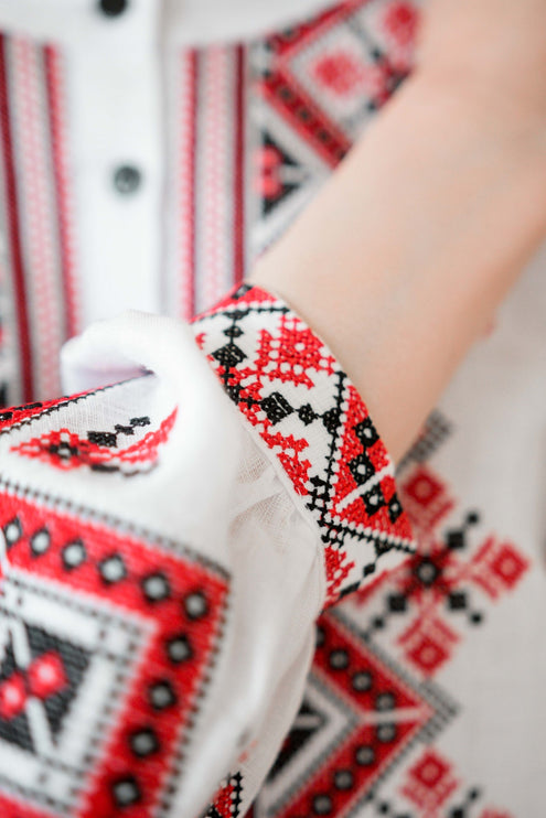 Women's vyshyvanka with a placket