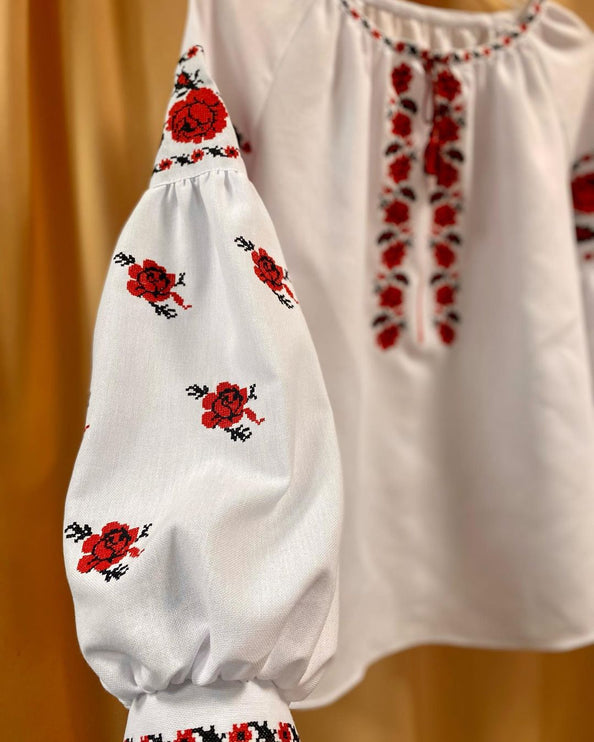 Women's vyshyvanka with roses