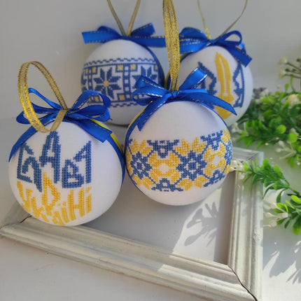 Set of New Year's ornaments in Ukrainian style