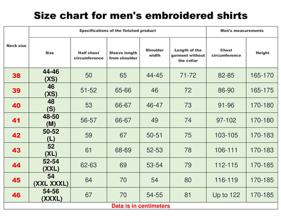 Size chart