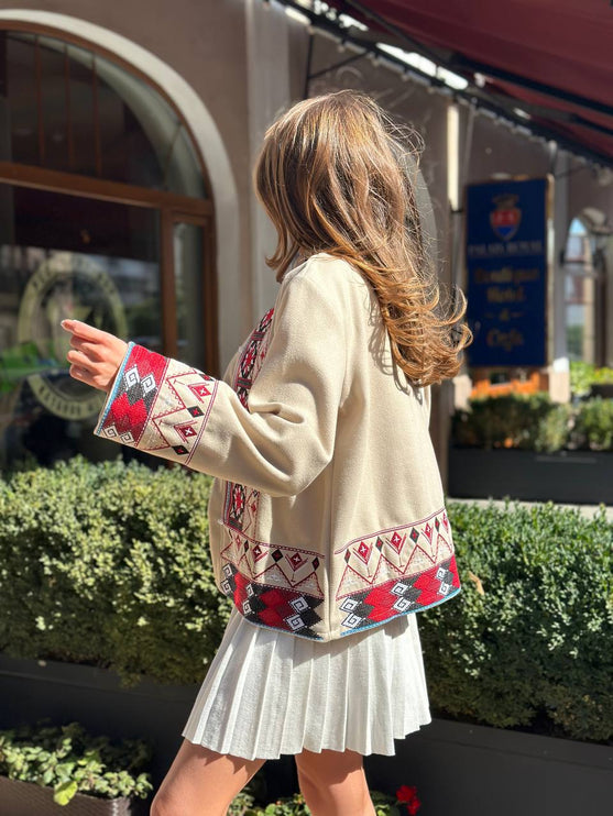 Women's cape jacket with embroidery