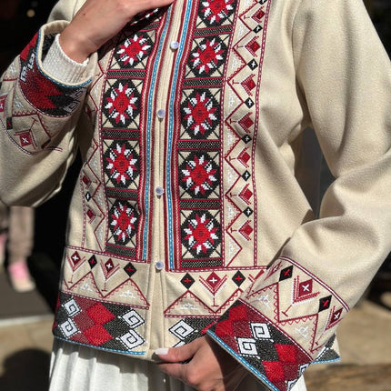 Women's cape jacket with embroidery