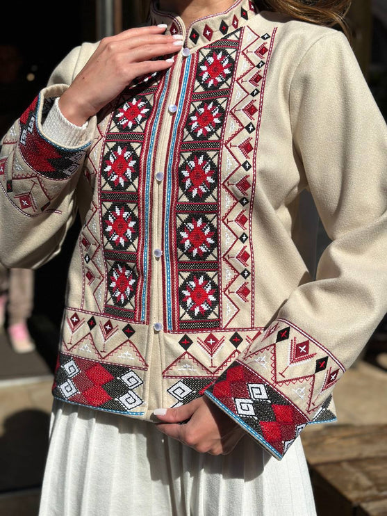 Women's cape jacket with embroidery