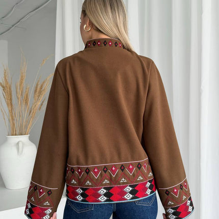 Women's cape jacket with embroidery