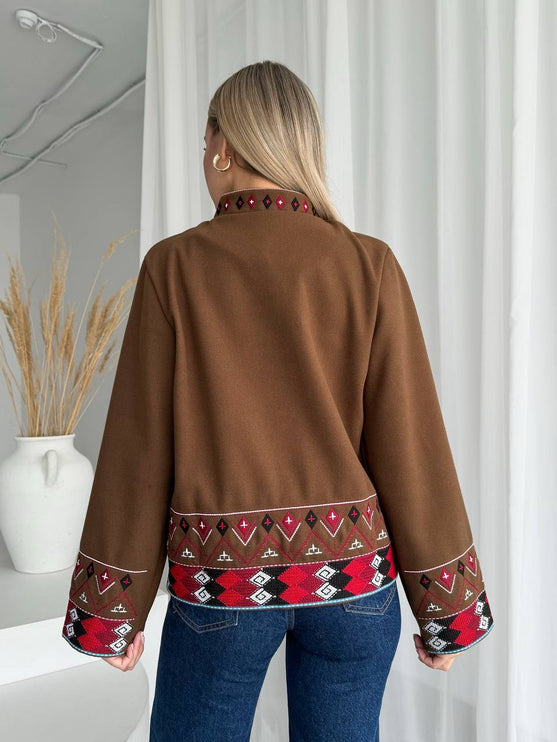 Women's cape jacket with embroidery