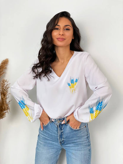 Women's blouse with a Ukrainian print