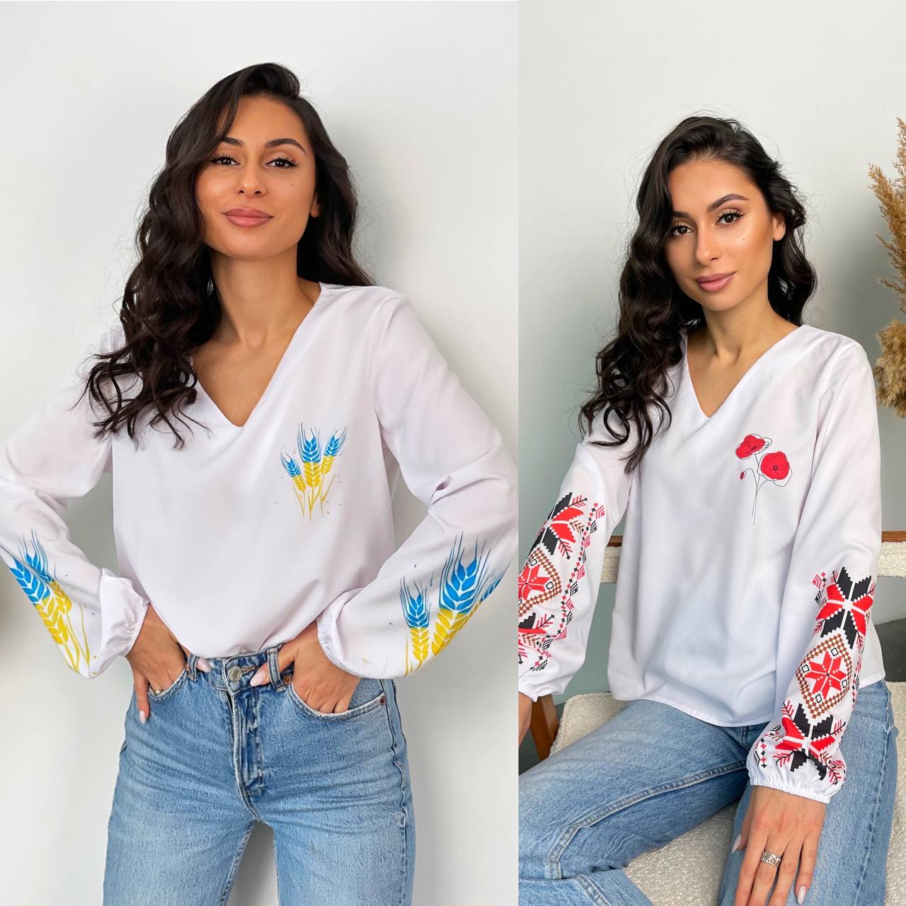 Women's blouse with a Ukrainian print