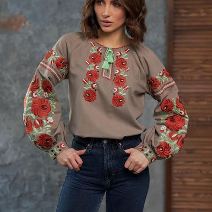 Embroidered blouse for women Petrykivka