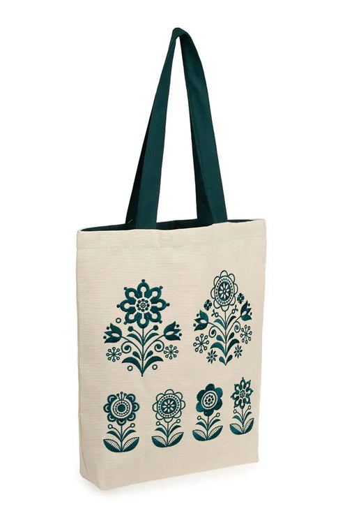 Shopper bag with embroidery