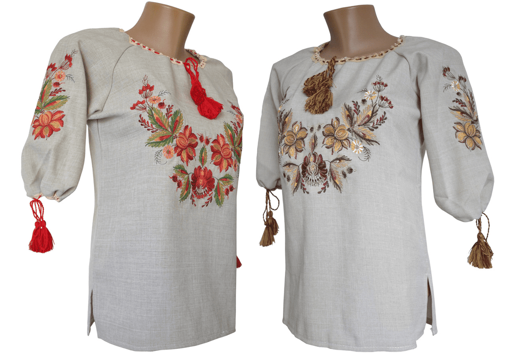 Women's embroidered shirt with embroidery on the chest in Ukrainian style