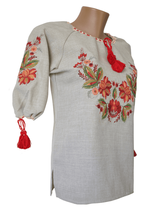 Women's embroidered shirt with embroidery on the chest in Ukrainian style